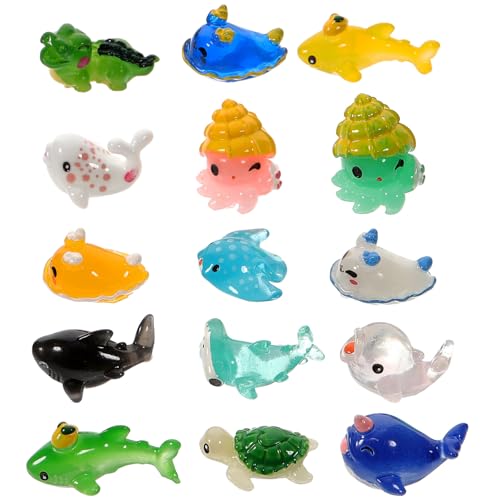 SAFIGLE 60 STK Mini-tiermodell Mikrolandschaftsornament Kreative Ozeanverzierungen Aquarium Mini Meerestiere Spielzeug Meerestierfiguren Ornamente Zum Thema Marine Walspielzeug Harz von SAFIGLE