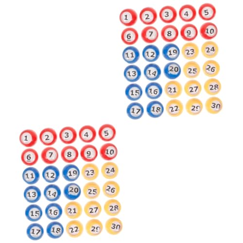 SAFIGLE 60 STK Bingo-Ersatzbälle plastikbälle plastikball Nummerierte Spielkugeln Party Tombola Bälle Kugel Requisiten Erwachsener Zahlenball Spielball Nahtlose Kugel Tischtennis von SAFIGLE