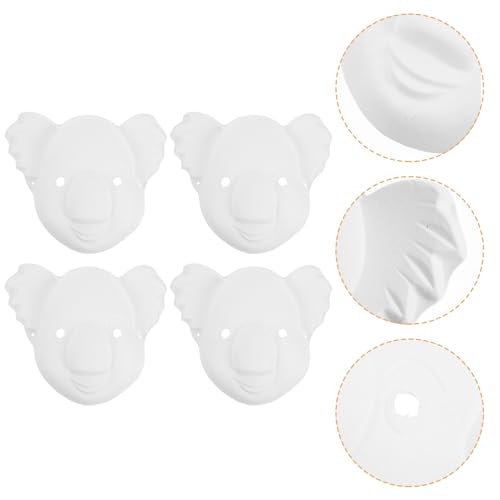 SAFIGLE 6st Handgezeichnete Tiermaske Koala-masken Selber Machen -koala-maske Diy-koala-masken Masken Für Tanzpartys Kindergeschenke -cosplay-masken Weiß Leer Fräulein Papier von SAFIGLE