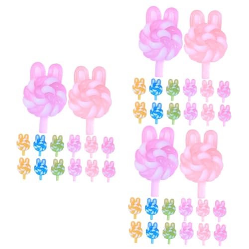 SAFIGLE 72 STK Simulation Lutscher bastel Set für Kinder plastikenten pezzettino DIY Zubehör dekoring Decora DIY-Anhänger herstellen Lutscher-Anhänger Halskettenanhänger selber Machen Harz von SAFIGLE