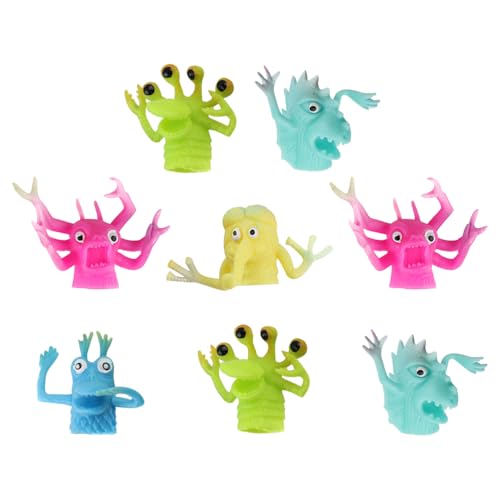 SAFIGLE 8 Fingerpuppen Dehnbare Fingerpuppen Fidget-Spielzeug Fingermonster Taschenfüller Rollenspiel-Spielzeug Partyartikel Lustiges Spielzeug Für Kinder – Zufällige Farbe von SAFIGLE