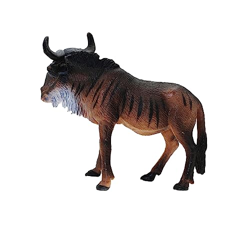 SAFIGLE Afrikanisches Gnus Modell Schreibtisch Topper Haus Ornamente Wildtier Figuren Maßstab Modell Tiere lebensecht Tier Spielzeug Bauernhof Tiere Kühe Ornamente für Kinder Puppenhaus Baby Kind PVC von SAFIGLE