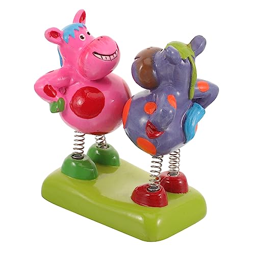 SAFIGLE Armaturenbrettfeder stabile Kuh Lustige Kuh Spielzeug Kuh Auto Dekoration Mini-Kuh-Statue Auto-Cartoon-Kuh Spielzeuge Mini-Kuh-Auto-Dekor schüttelnde Spielzeugkuh Kuh-Dekor Metall von SAFIGLE