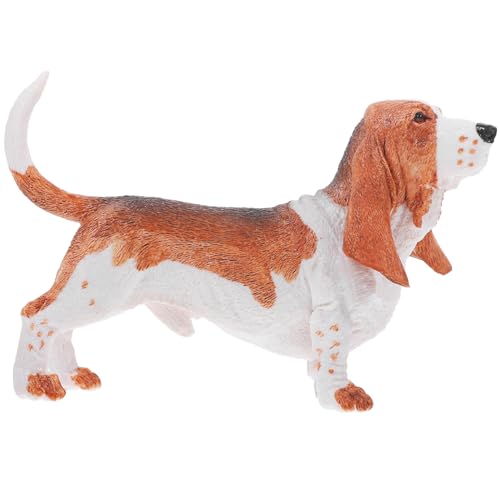 SAFIGLE Basset Hound-Figur Welpenstatue Dekorative Hundeskulptur Kurzbeiniger Hund Welpentiere Dekorative Sammlerfiguren Kuchendekoration von SAFIGLE