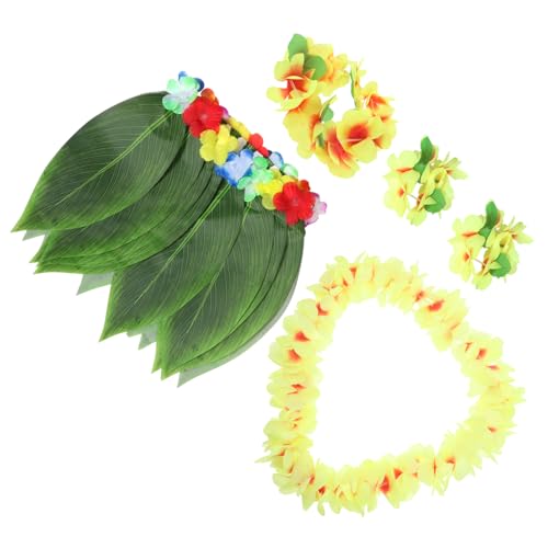 SAFIGLE Bunte Hawaii Blattrock Kostüm Mit Floraler Girlande Für Sommer Und Gartenpartys Luau Feiern Hawaiianische Dekorationen Für Frauen von SAFIGLE