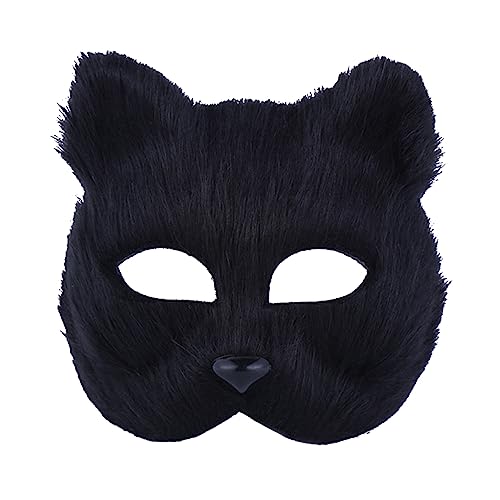 SAFIGLE Cosplay-Maske Halloween-Maske Maskerade Masken Katzen-Halbgesichtsmaske Augenmaske für Männer halbes Gesicht halloween masken halloweenmaske Maskenball Masken Karnevalsmaske Black von SAFIGLE