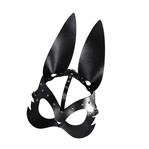 SAFIGLE Hasenmaske Aus Halloween Hasenohrmasken Reinigen Flirtmaske Performance-maskenstütze Kostüm Gesicht Hasenmaske Requisite Spitzenmaske Maskenparty Black von SAFIGLE