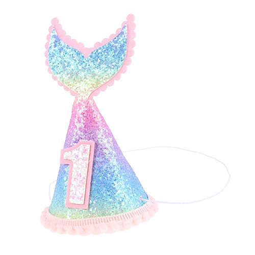 SAFIGLE Hut Für Kinder Marmaid Hut Kinderhüte Partyzubehör Für Den 1. Geburtstag Tortenaufsätze Für Braut Und Bräutigam Geburtstag Tiara Krone Kinder-tiara Stirnband Gradient Baby von SAFIGLE