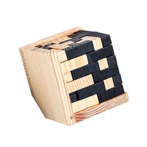 SAFIGLE Luban-Schloss Rätsel Freischalten Logisches Spielzeug 3D-rätsel Denksport-rätsel -ming-Puzzle Interlock-Spielzeug Denksportaufgabe Sperren Büro Schmecken Holz Metallische Linie von SAFIGLE