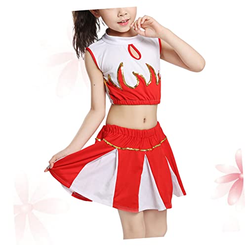 SAFIGLE Mädchen Cheerleading Kostüm Weiches Langlebiges Tanzkostüm Performance Kleidung für Bühne Party Rollenspiel SAFIGLE Mädchen Cheerleading Kostüm Weiches Langlebiges Tanzkostüm Performance Kleidung für Bühne Party Rollenspiel von SAFIGLE
