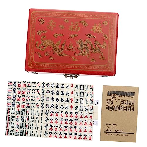 SAFIGLE Tragbares Mahjong-Kit 1 Satz Mahjong Reisen Schreibtisch Spielset Chinesisches Mahjong-Spiel von SAFIGLE