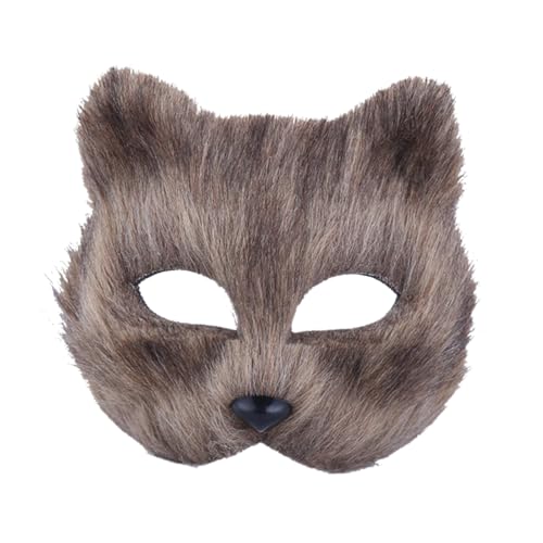 SAFIGLE Maske halloween mask hallowen masks tierkostüme Plüschtier für Halloween Partykostüm Fuchs-Cosplay-Kostüm halbes Gesicht Spielzeugtiere Halloweenkostüm Cosplay-Partyzubehör Grey von SAFIGLE