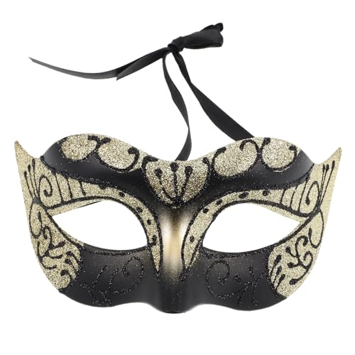 SAFIGLE Maskerademaske Abschlussballmasken Für Männer Venezianische Masken Party Abschlussball Ball Junggesellenabschied Kostüme (Golden) von SAFIGLE