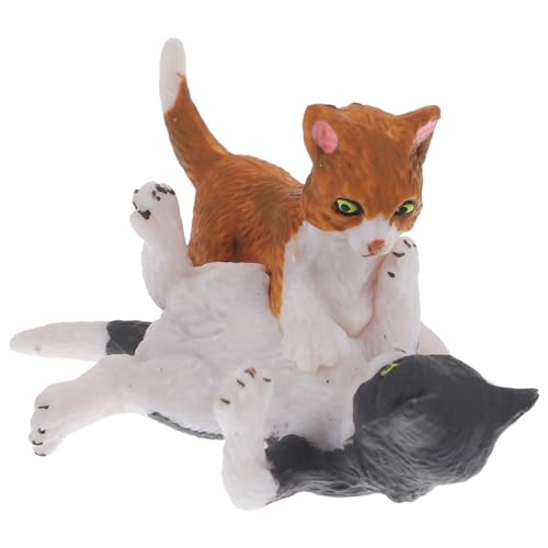 SAFIGLE Miniatur-Katzenfigur Niedliche Freche Katzenfiguren Spielzeug Realistisches Kätzchen-Spielzeug Kuchendekoration Schreibtischdekoration Für Heimdekoration von SAFIGLE