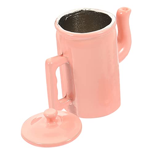 SAFIGLE Puppenhaus Wasserkocher Mini-kaffeekanne Miniatur Mini-wassertopf-Requisiten Wasserkrüge Für Puppenhäuser Puppenhausmöbel Kanne Mit Deckel Mini-küchenspielset Rosa von SAFIGLE