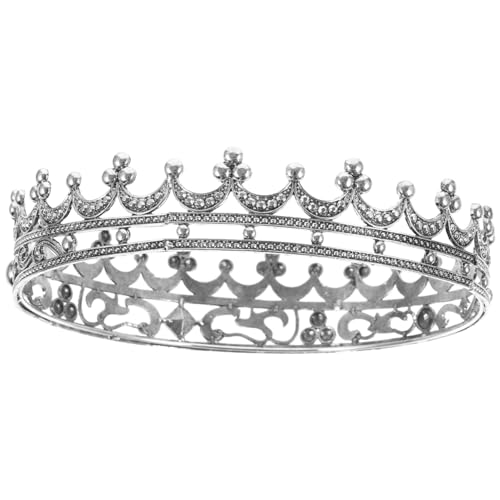 SAFIGLE Retro Barock Herren Krone aus Langlebiger Zinklegierung und Strass Dekorativer Runder Kopfschmuck für Halloween Kostüm Cosplay Geburtstagsfeier und Festliche Anlässe SAFIGLE Retro Barock Herren Krone aus Langlebiger Zinklegierung und Strass Dekorativer Runder Kopfschmuck für Halloween Kostüm Cosplay Geburtstagsfeier und Festliche Anlässe von SAFIGLE