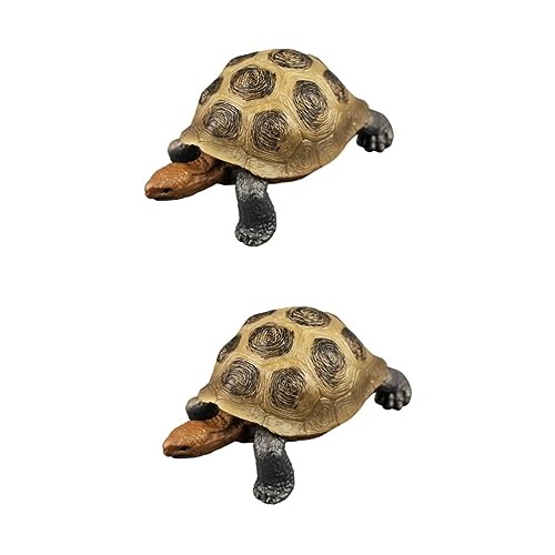 SAFIGLE Schildkröten-Spielzeug Realistische -Ornamente 2 Stück Modell Landschildkröten- Spielzeugfigur -Fake-Ornament Kinderschildkröte Realistische Tiere von SAFIGLE