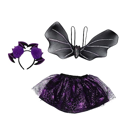 SAFIGLE Teiliges Halloween Kinderkostüm Mit Fledermaus Flügeln Bat Kleid Für Mädchen Für Partys Und Aufführungen Für Halloween Und Rollenspiele von SAFIGLE