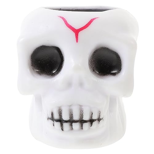 SAFIGLE Trick Prank Toy Squeeze Cup Skull Schädelkopf-quetschspielzeug Skull Sensory Toy Halloween Squeeze Toys Lernspielzeug Für Skeleton Figurine TPR Büro Geist Stressabbauer von SAFIGLE