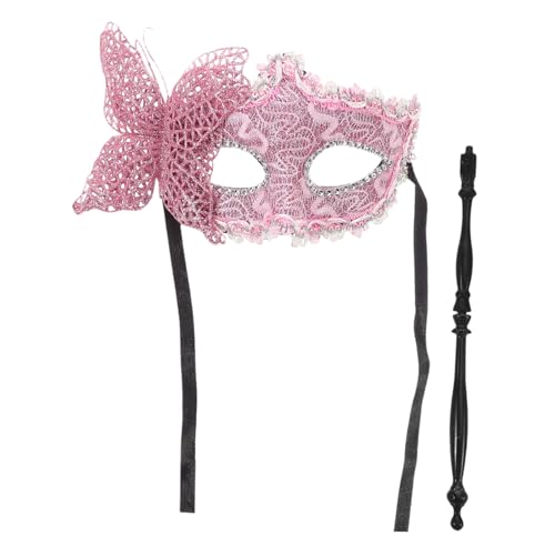 SAFIGLE Venezianische Maske, Elegante Maske, Schmetterlings-maskerade-maske Mit Stab, Damenmaske Für Halloween, Karneval, Cosplay-partys Und Themenveranstaltungen von SAFIGLE