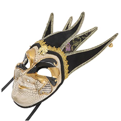 SAFIGLE Venezianische Maske halloween masken halloweenmaske fasching kleidung Festivalmaske mouth mask Gesicht Maskerade Requisite für Partyfotografie Tanzparty-Requisite Plastik Black von SAFIGLE