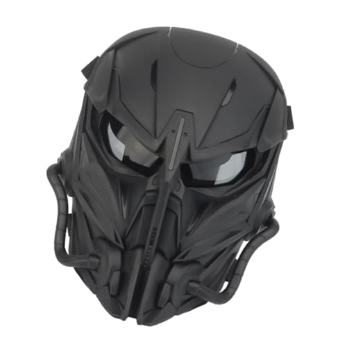 SAFIGLE - Vollgesichtsmaske Spielkostüm futuristische Masken im ganzen Gesicht Cosplay-Masken mundschutzmasken Gesichtsschutzmaske Spiel Nylon Black von SAFIGLE