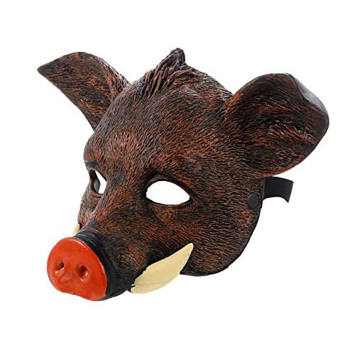 SAFIGLE Wildschwein Maske Maskerade Wildschwein Schweinemasken Mit Halbem Gesicht Cosplay-gesichtsabdeckung Schweinchen-masken Gruselige Tiermasken Für Party Halloween Pu Unheimlich von SAFIGLE