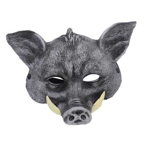 SAFIGLE Wildschweinmaske Für Halloween Schweinemaske Maskerade Tiermaske Pu-material Schwarz Party Karnevalskostüme SAFIGLE Wildschweinmaske Für Halloween Schweinemaske Maskerade Tiermaske Pu-material Schwarz Party Karnevalskostüme von SAFIGLE