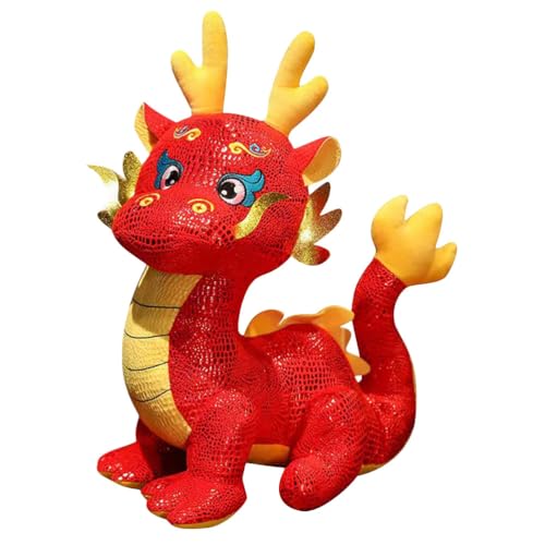 Stuffed Animal Cute Dragon Doll 2024 Year of The Dragon Mascot Doll Chinese Dragon Decor Spring Festival Plush Dragon Chinese New Year (20cm) von SAFIGLE