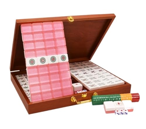 SAGELSHN Mahjong MahJongg-Spielstein-Set, Chinesisches Mahjong-Set, 144 Spielsteine, Großes Mahjong-Klassiker-Mah-Jongg-Spielset Mit Aufbewahrung Mahjong Spiel(D,40mm) von SAGELSHN