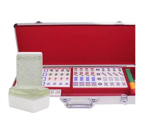 SAGELSHN Mahjong Mahjong-Fliesen Kristall Haushalt Hand Mahjong-Fliesen Hand Spielen Mahjong 152 Fliesen Spiele Mahjong Mahjong Spiel(Silver) von SAGELSHN