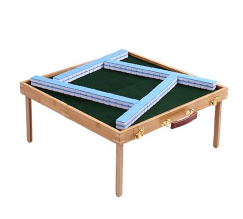 SAGELSHN Mahjong Mahjong Set Sammeln Party Spiel Traditionelles Spiel Mit Reise Outdoor Tragbare Klapptisch Mahjong Mahjong Spiel(Blue,26mm) von SAGELSHN