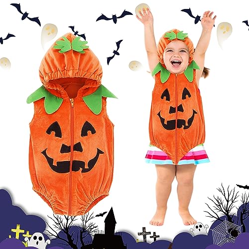 SAICXQ Halloween Kürbis Kostüm 70 cm, süßes Kürbis-Outfit mit Kapuze für Kinder, Cosplay-Partykostüme, Halloween-Partykostüme, Party-Requisiten, Karneval Fasching Kostüme für Kinder Erwachsene von SAICXQ