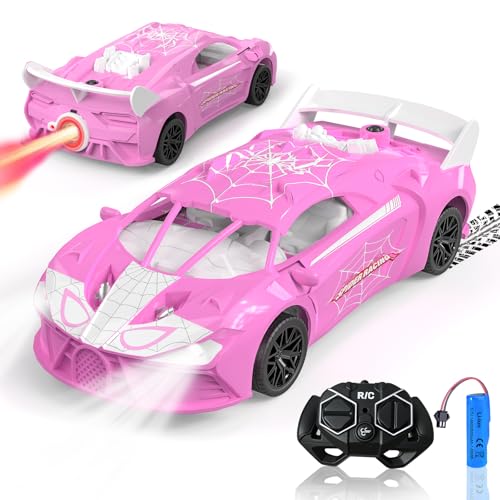 SAIFILI Ferngesteuertes Auto Mädchen Spielzeug - 2.4G RC Auto mit Sprühfunktion - Spider Bugetti Rennauto ab 3 4 5 6 Jahre Kinder für Geburtstagsgeschenk, Outdoor, Rosa SAIFILI Ferngesteuertes Auto Mädchen Spielzeug - 2.4G RC Auto mit Sprühfunktion - Spider Bugetti Rennauto ab 3 4 5 6 Jahre Kinder für Geburtstagsgeschenk, Outdoor, Rosa von SAIFILI