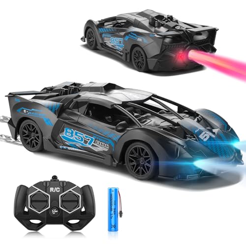 SAIFILI Ferngesteuertes Auto Lamborghini ab 3 4 5 6 7 8 Jahre, 2.4G RC Auto Spielzeug mit Realistisch Schwanzspray und Licht für Kinder Geschenk Kinderspielzeug ab 3-6 Jahre Mädchen Junge, blau von SAIFILI