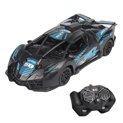 SAIFILI Ferngesteuertes Auto Lamborghini ab 3 4 5 6 7 8 Jahre, 2.4G RC Auto Spielzeug mit Realistisch Schwanzspray und Licht für Kinder Geschenk Kinderspielzeug ab 3-6 Jahre Mädchen Junge, blau von SAIFILI