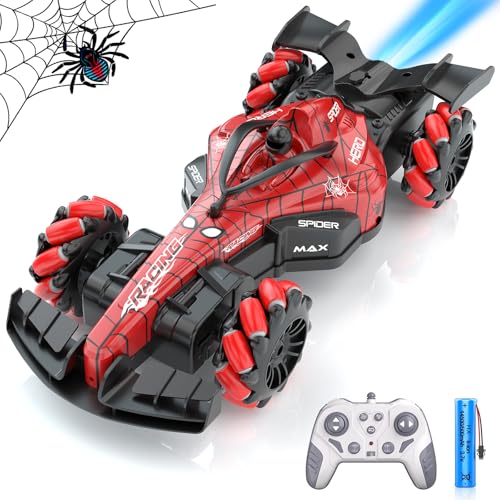 SAIFILI Spider Ferngesteuertes Auto ab 3 4 5 6 7 8+ Jahre, 2,4 GHz 8WD RC Auto Spider Spielzeug, 360° Rotation Car mit Sprühfunktion Monstertruck Geschenke für Kinder, 1:16, Aufladbarer Batterie, Rot von SAIFILI