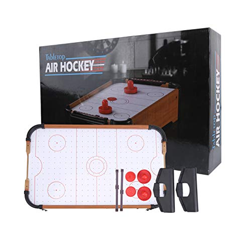 Eishockey-Spiel, Tisch-Air-Hockey-Spiel, Desktop, Tragbar, Reisegröße, Interaktives Tragbares Brettspiel, Spielzeug mit 2 Toren für Kinder von 5–12 Jahren, 50,8 X 31,8 X 10,4 cm von SALALIS