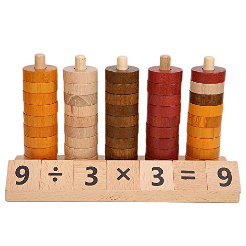 Mathe-Spielzeug aus Holz, Sicheres Pädagogisches Zählspielzeug für, Zahlenspielzeug, Zahlenzählspielzeug, Intelligentes Mathe-Spielzeug, Holzspielzeug für über 3 von SALALIS