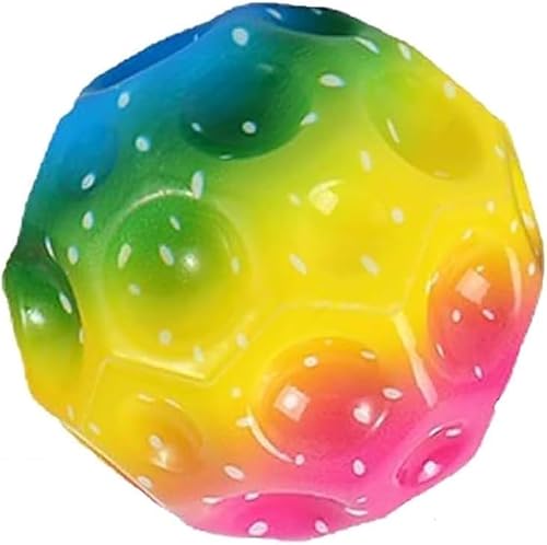 SALPPLEA Packung mit 1 Mondbällen, Hochsprung-Gummiball, Weltraumball, Mondball, High-Bounce-Lochball,Space Ball Moon Ball, Mini Bouncing Ball Toy.（bunt） von SALPPLEA