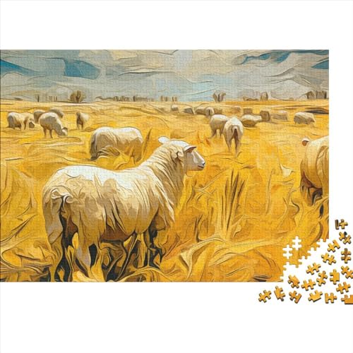 Abstract Art, Schafe 500-teiliges Puzzle Erwachsener,Tier Diagram(Cow) Impossible Puzzle,Puzzle-GescHennek 500pcs (52x38cm) von SANDUOHUA