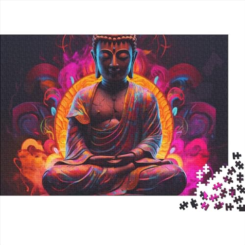 Buddha Statue 500-teiliges Puzzle Erwachsener,Buddha-Figur Puzzle Farbenfrohes Legespiel,Puzzle-GescHennek 500pcs (52x38cm) von SANDUOHUA