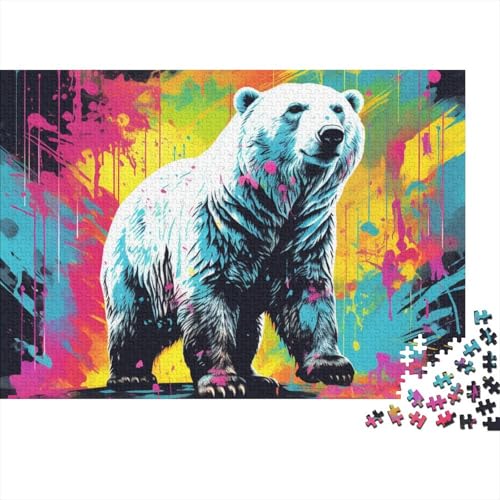 Bunt Eisbären 500-teiliges Puzzle Erwachsener,Tiere Themed Patterns Impossible Puzzle,Puzzle-GescHennek 500pcs (52x38cm) von SANDUOHUA