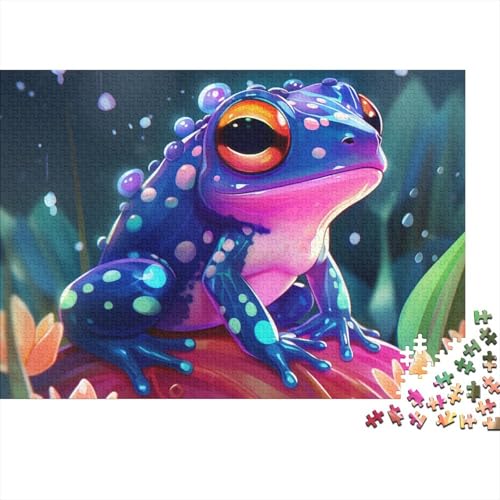 Bunt Froschs Puzzle 1000 Teile Für Erwachsene,Autotoon Style Tiere Theme Impossible Puzzle,Puzzle-GescHennek 1000pcs (75x50cm) von SANDUOHUA