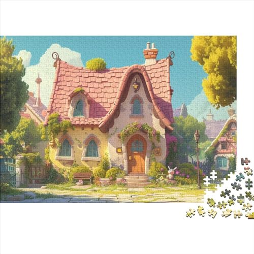 Cartoon Set Haus 1000 Puzzleteilige Für Erwachsene,Cartoon-Stil Impossible Puzzle,Familien-Puzzlespiel 1000pcs (75x50cm) von SANDUOHUA