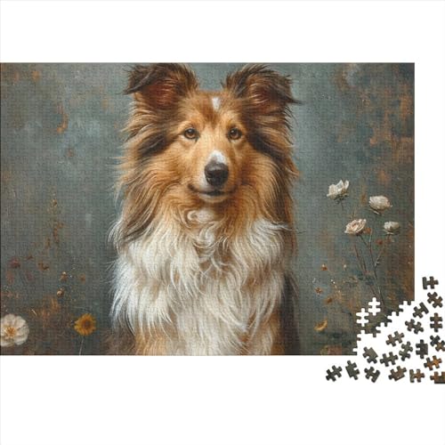 Collie Hund 1000 Puzzleteile Erwachsener,Pet Hund Impossible Puzzle,Familien-Puzzlespiel 1000pcs (75x50cm) von SANDUOHUA