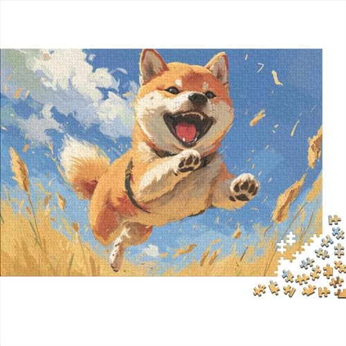 Cute Shiba Inue Hund 500 Puzzleteile Für Erwachsene,Pet Hund Theme Impossible Puzzle,schöne GescHennekidee 500pcs (52x38cm) von SANDUOHUA