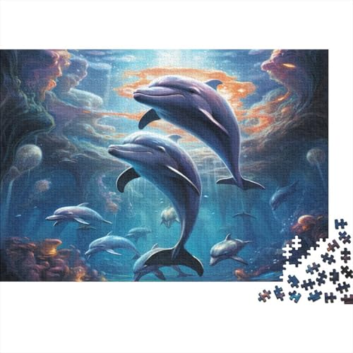 Delphins 300-teiliges Puzzle Für Erwachsene,Autotoon Style Sea Tiere Impossible Puzzle,schöne GescHennekidee 300pcs (40x28cm) von SANDUOHUA