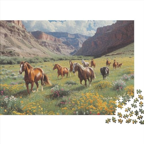 Ein Colorado River Gulch Puzzle 1000 Teile Erwachsener,Herde wilder Mustangs Puzzle Farbenfrohes Legespiel,schöne GescHennekidee 1000pcs (75x50cm) von SANDUOHUA