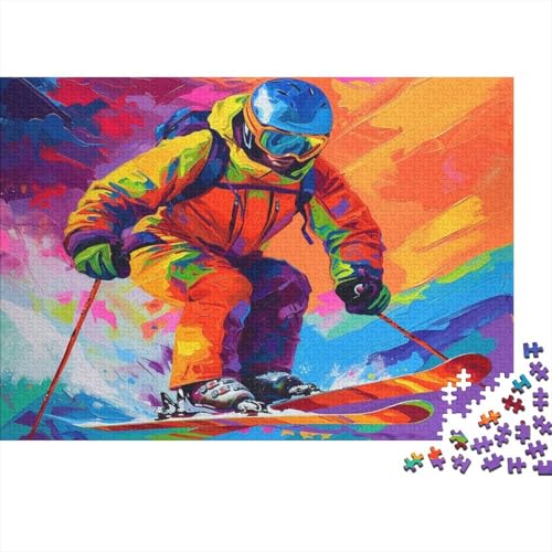 Extreme Sport Ölgemälde 300 Puzzleteile Erwachsener,Skifahren Impossible Puzzle,Puzzle-GescHennek 300pcs (40x28cm) von SANDUOHUA